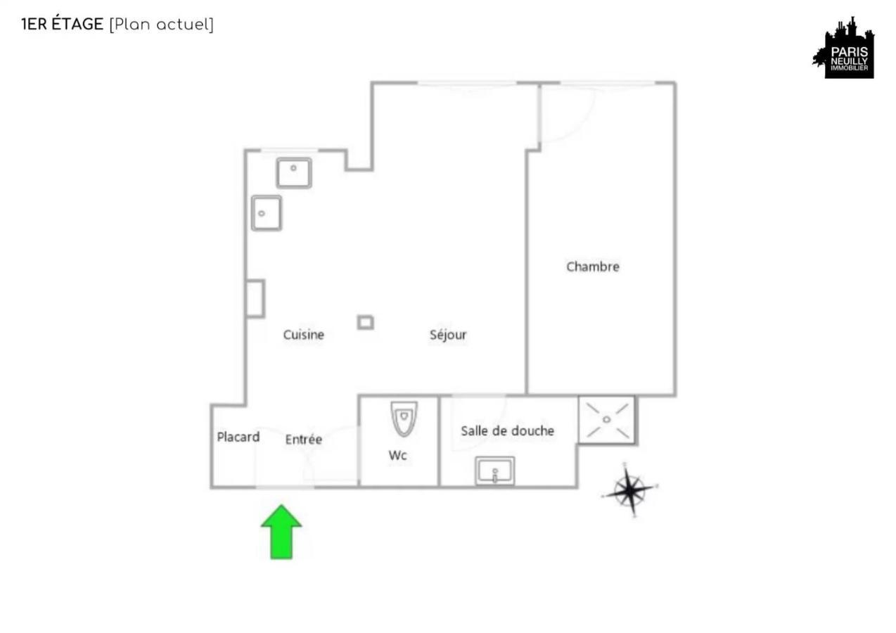 Appartement 2 Pieces 4 Couchages Tout Confort Нёйи-сюр-Сен Экстерьер фото